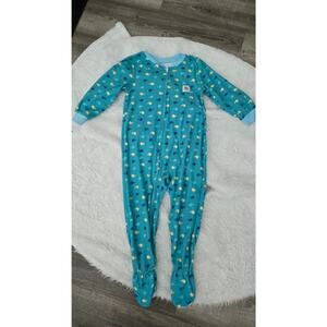 CoComelon Toddler Zip-Up Fleece Footed‎ Pajamas | Whale Print | Size 4T